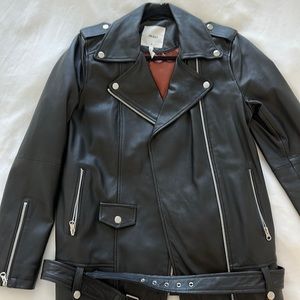 Oversized Leather Jacket .Object Sz XS/34